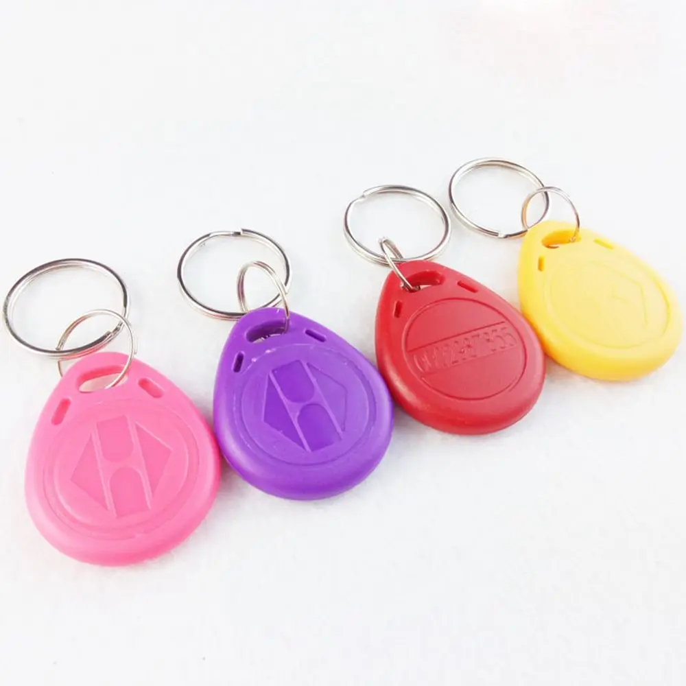 

Colorful 10Pcs Key Fob Proximity Chip Key Ring Card Token Ring ID Badge Keyfobs RFID Tags Access Card
