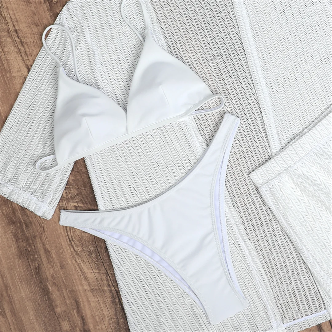 Mit Hemd, Shorts, Neckholder, brasilianischer Bikini, Damen-Badeanzug, Damen-Bademode, vierteiliges Bikini-Set, Badeanzug, Badebekleidung, Schwimmbekleidung V5716H – Detail 28