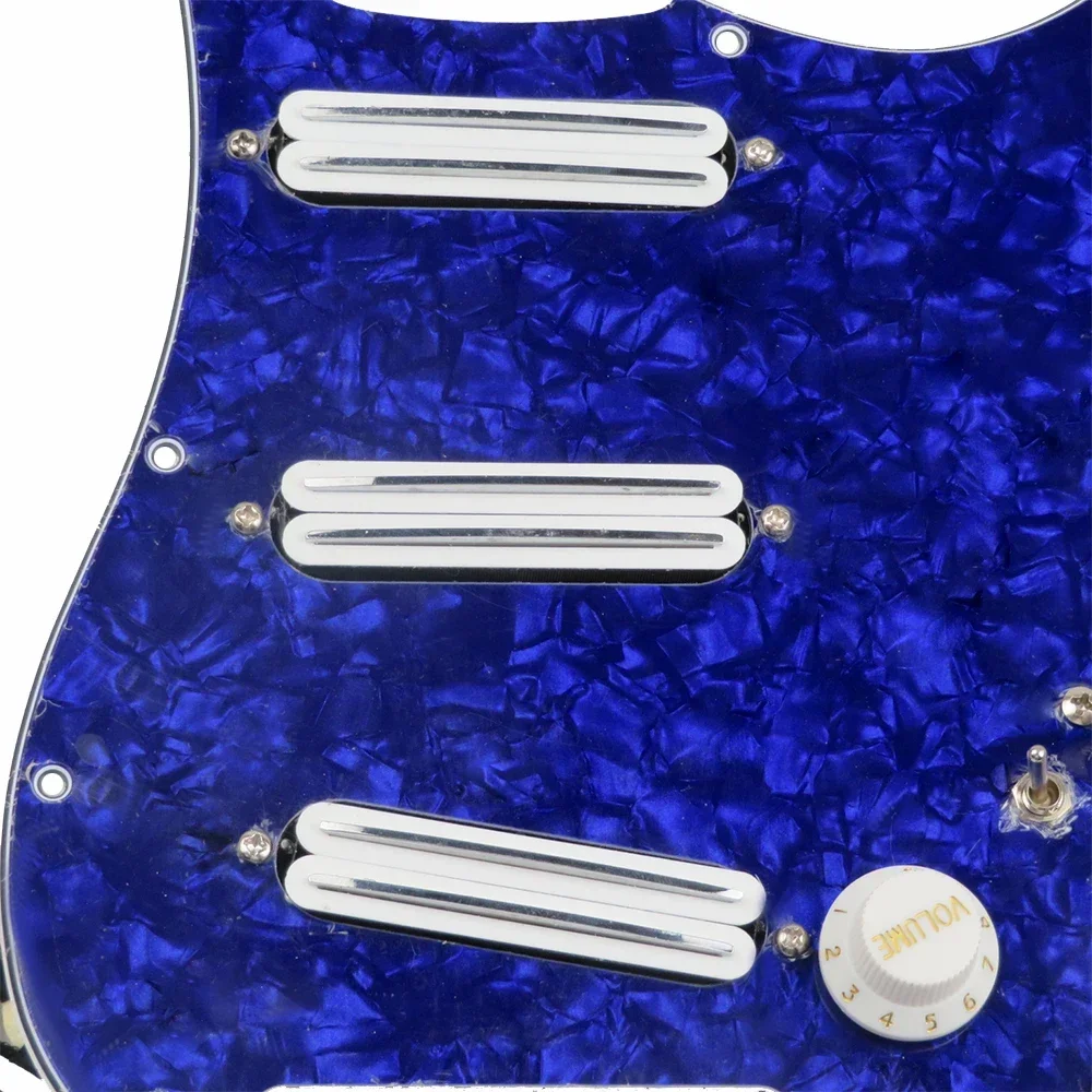 Blue Pearl Pickguard White Pickup Dual Humbucker Pickup Versatility Pre-wired Pickguard