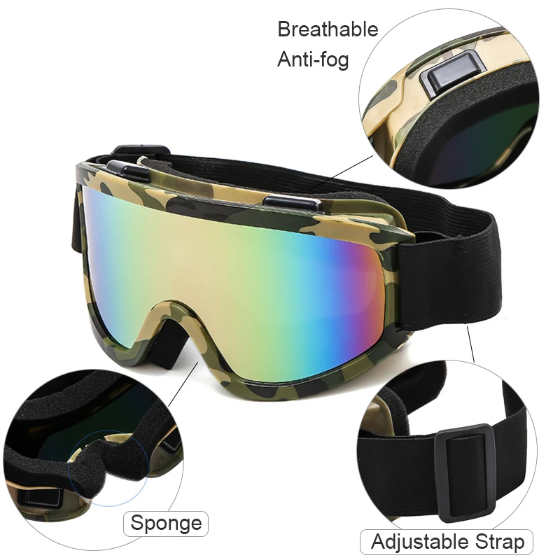 Ski Goggles Winter Anti-Fog Snowboard Skiing Glasses Outdoor Sport Snow Snowboard Goggle Motorcycle Windproof Camouflage Goggles