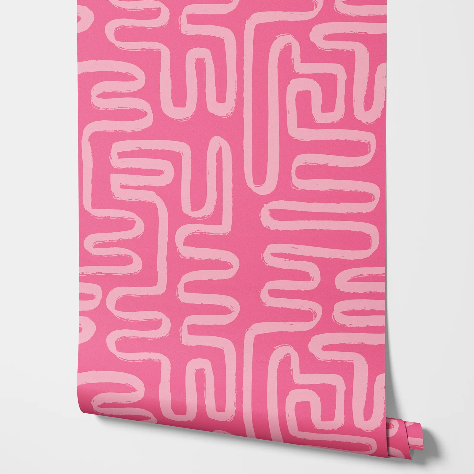 Pink Abstract Peel & Stick Wallpaper, Colorful Boho Wallpaper For Bathroom Wall Decor.Self-adhesive Or Tradition Un-paste Papers