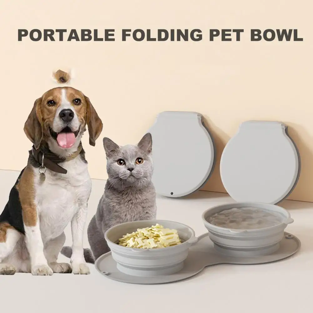 Pet Bowl Anti-Flipping Foldable Slow Eat Column Thickened Water Food Bowl Feeder Pet Supplies