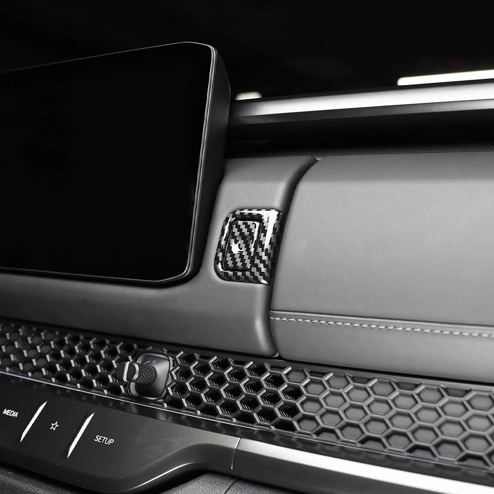 

For Kia TASMAN 2025 2026 2PCS Black Silver Carbon Fiber ABS Co Pilot Button Frame Cover Trim Accessories LHD