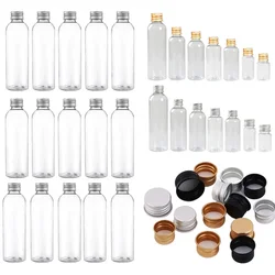 5Pcs 5/10/20/30/50/60/100/120/250ML Plastic Bottle with Aluminum Screw Cap Portable Travel Cosmetic Container for Lotion Creams