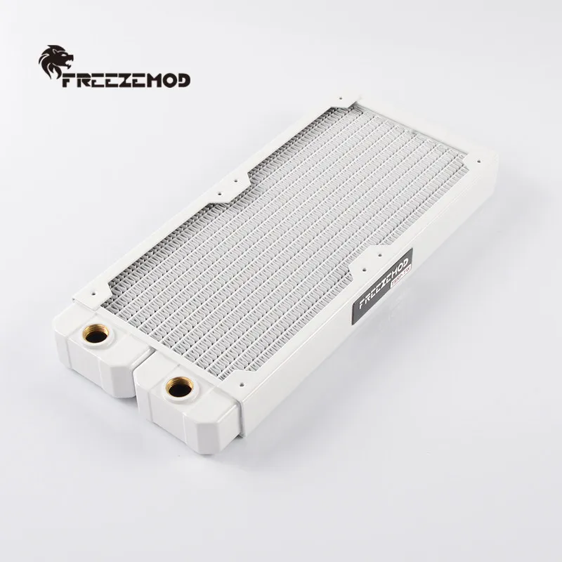 Computer Water Cooling FREEZEMOD TSRP-TW240 Copper Radiator 14 Flat Tube White Brass Fins 120mm Fan
