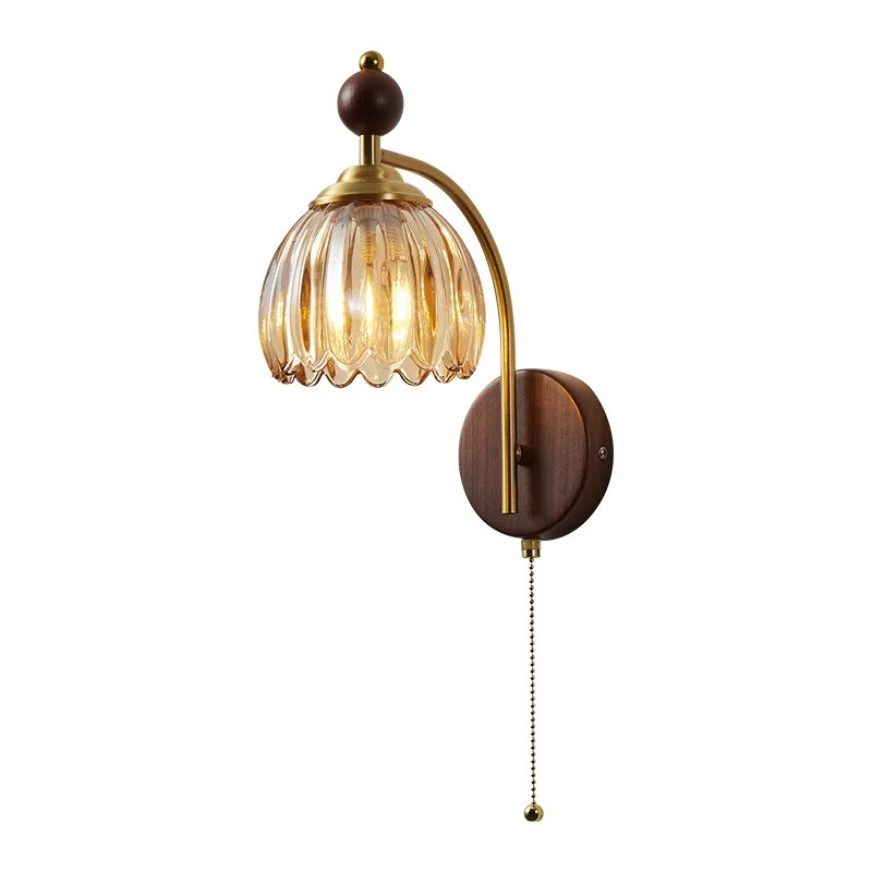 

Medieval aisle wall lamp, retro glass living room sofa entrance background wall lamp, simple aisle corridor wall lamp