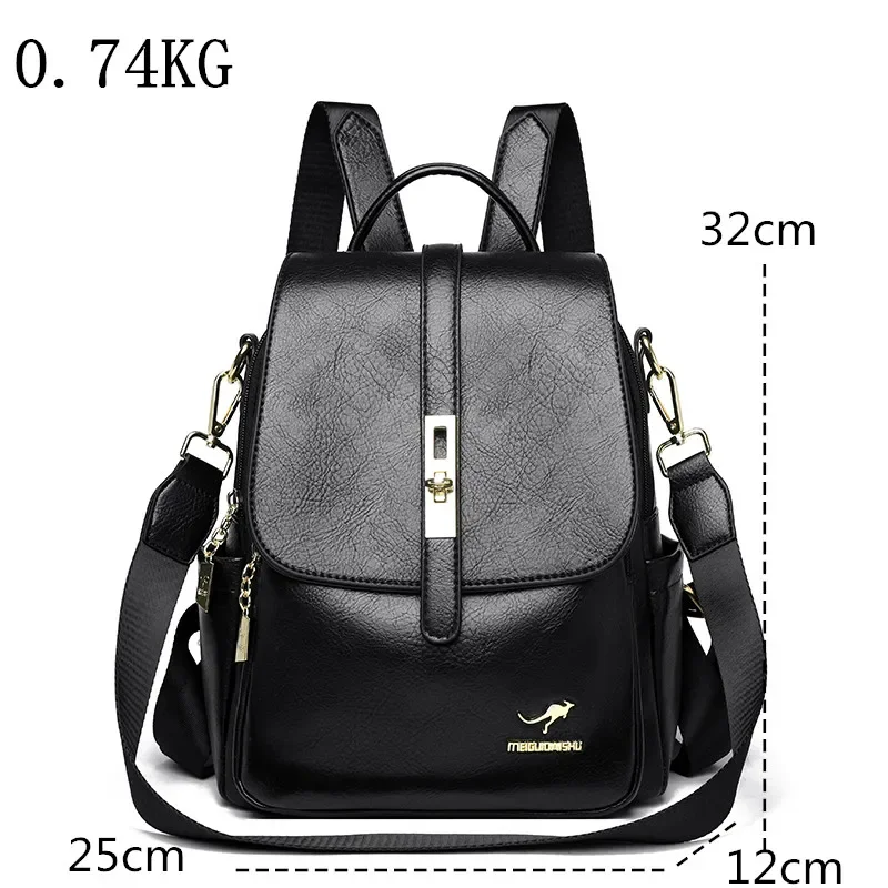 Luxury Brand Women Backpack High Quality Leather Fashion Backpack Large Capacity School Bag for Girls Large Travel New Backpack