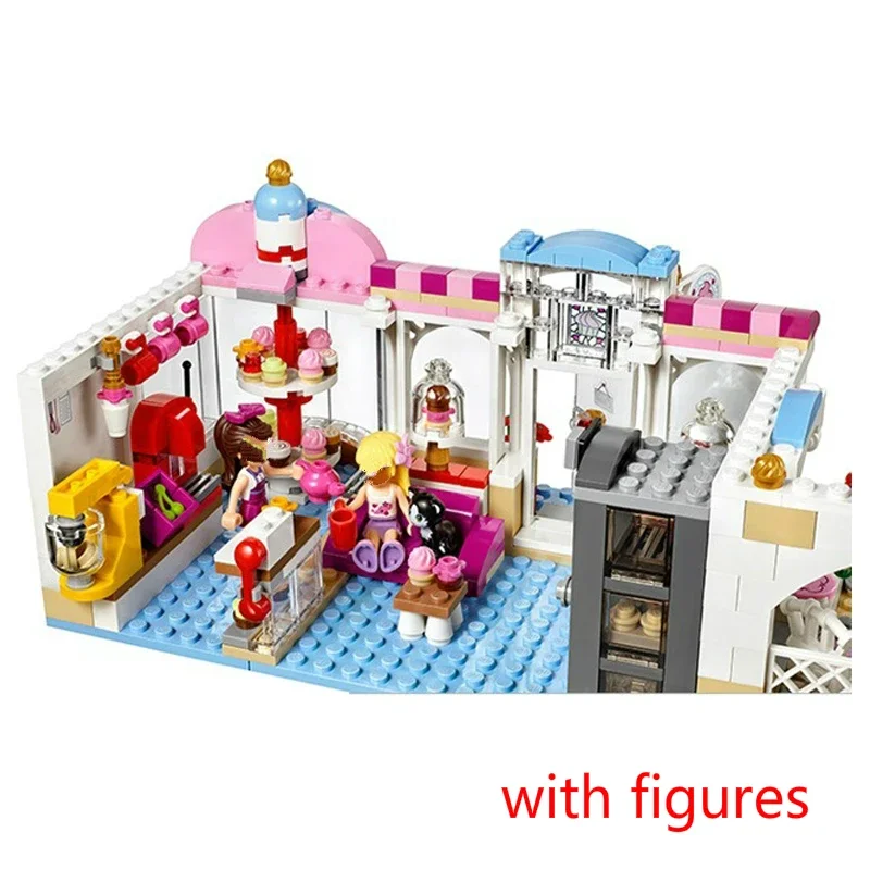 Heartlake Cupcake Cafe Building Blocks Compatible Friends Educational Toys for Children Model