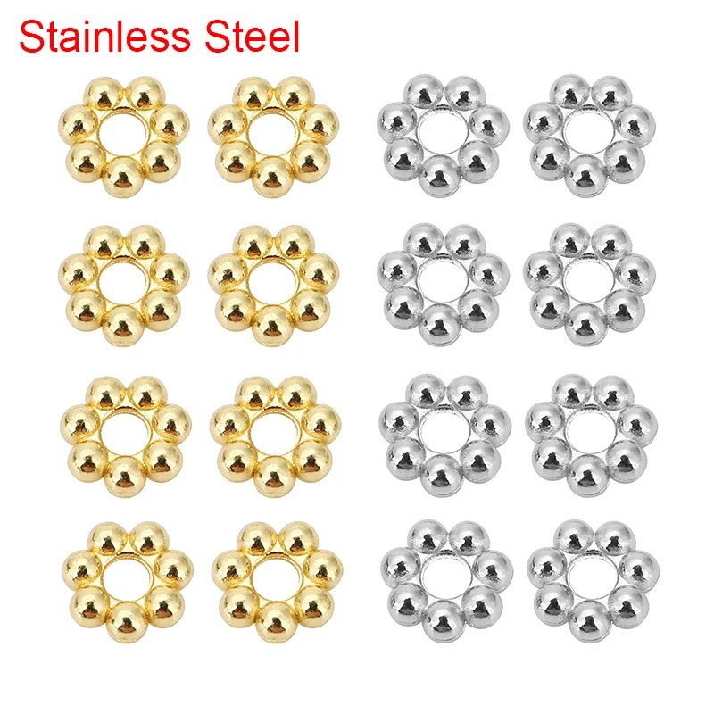 

30pcs 3 4 5 6 mm Loose Stainless Steel Spacer Beads Lot Gold Color Big Large Hole Beads For Necklace Bracelet Jewelry Making