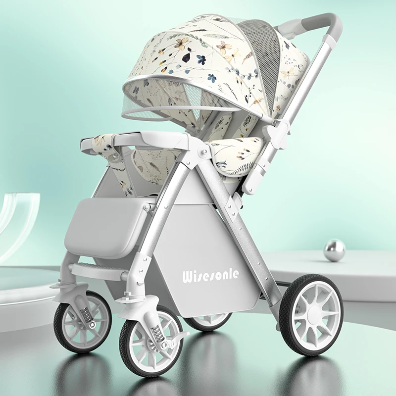 

0-4 Years Old Baby Strollers can Sit and Lie Down High Landscape Lightweight Folding Two-way Stroller Children Stroller