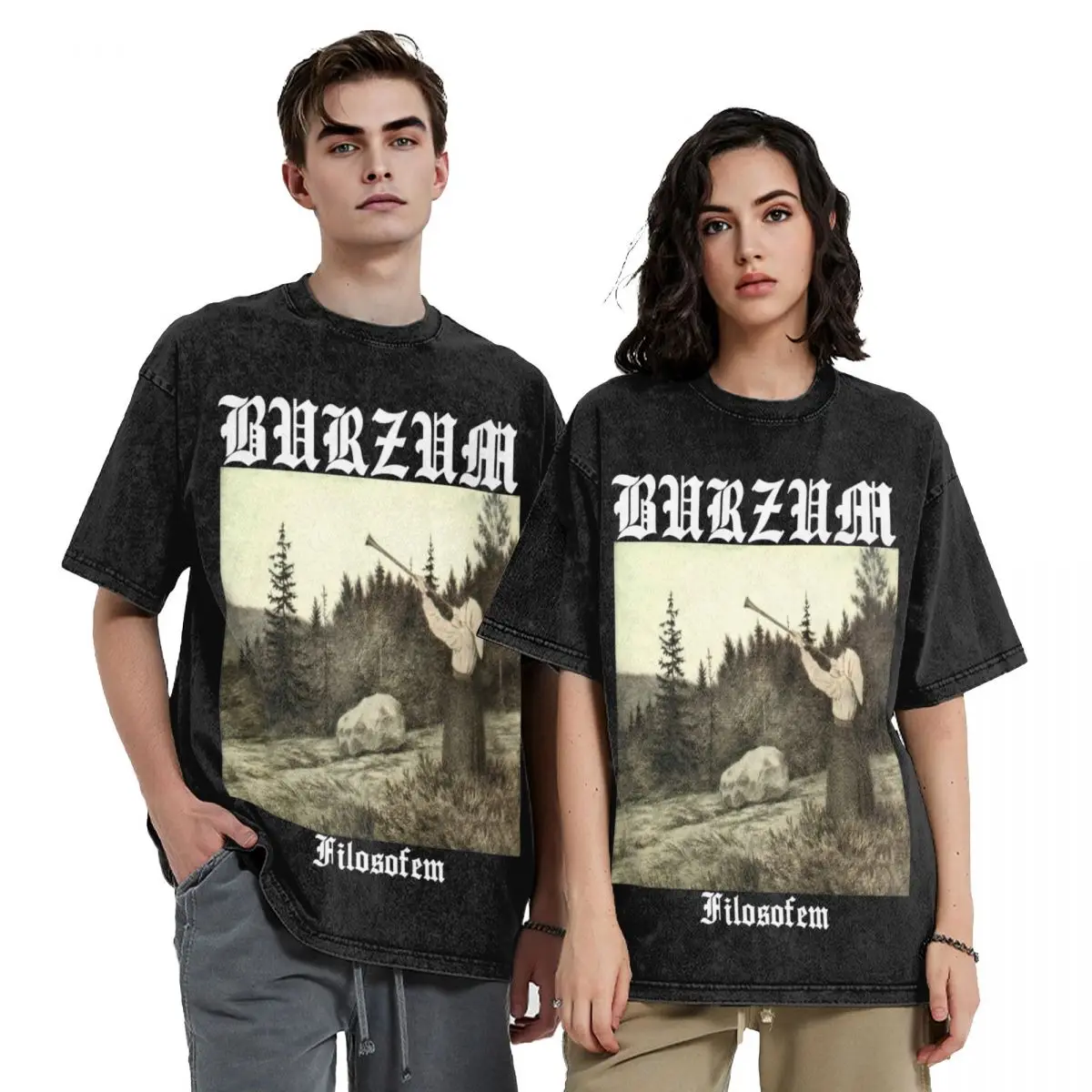 Black Metal Burzum Filosofem T Shirts Hip Hop Washed Short Sleeve Harajuku T-Shirts Fashion Men Women Streetwear Graphic Tees