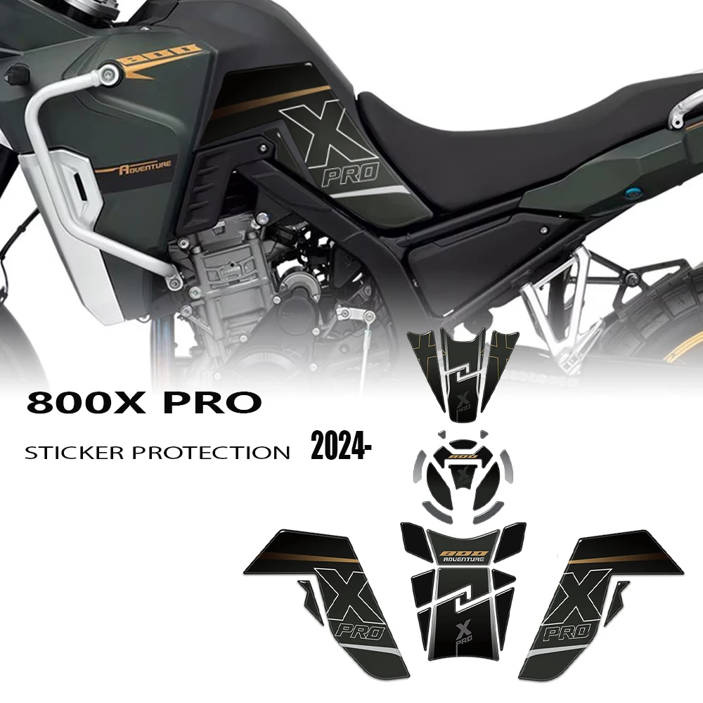 

For Kove 800X 800 X Pro 2024-2026 Motorcycle Tank Side Protectors 3D Resin Decal Kit
