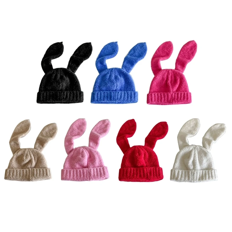 

MXMB Plush Hat for Female Winter Beanie InsStyle New Year Party Headgear Skull Hat Female Photoshooting Props