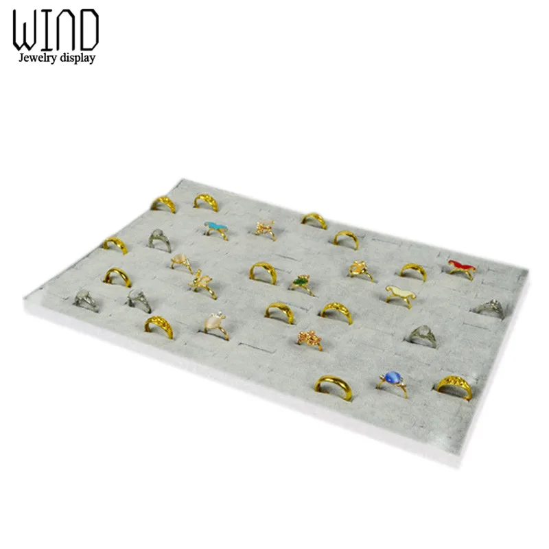 5Pcs/lot Velvet Slot Ring Tray Earring Jewelry Holder Soft Foam Necklace Watch Bangle Organizer Display Storage Showcase Tray