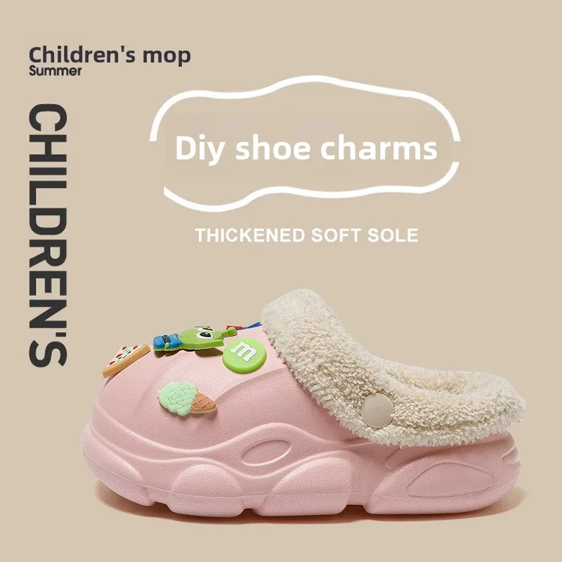 شباشب قطيفة للأطفال - أحذية منزلية شتوية بنعل غير قابل للانزلاق، مجموعات متطابقة للعائلة للأولاد والبنات