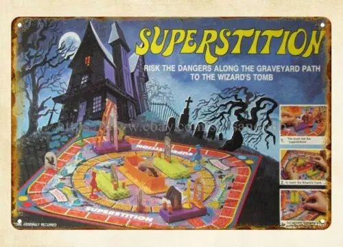 1977 Superstition Board Game metal tin sign metal family wall decor