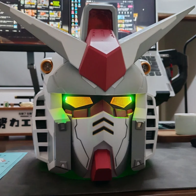 Anime Cosplay Mecha Helmet Ready Player One Style Wearable Luminous Mask Diy Full Head Armor Costume Prop Trendy Toy Fans Gift