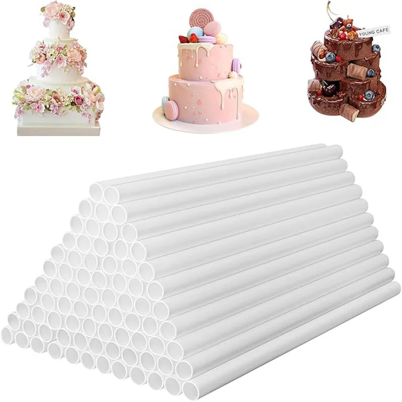 Juego de 20 Soportes de Plástico para Pasteles, Soportes de Paja para Pasteles de Varias Capas, para Hacer Pasteles de Boda y Apilar Pasteles