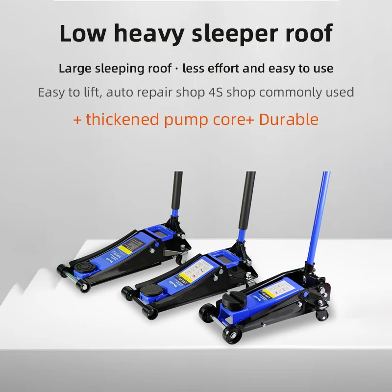 3T Hydraulic Floor Lifting Jack Car Tire Changing Small Cargo Off-road SUV Sedan Car Lifting 2.5 Tons Ultra-low Horizontal Jack