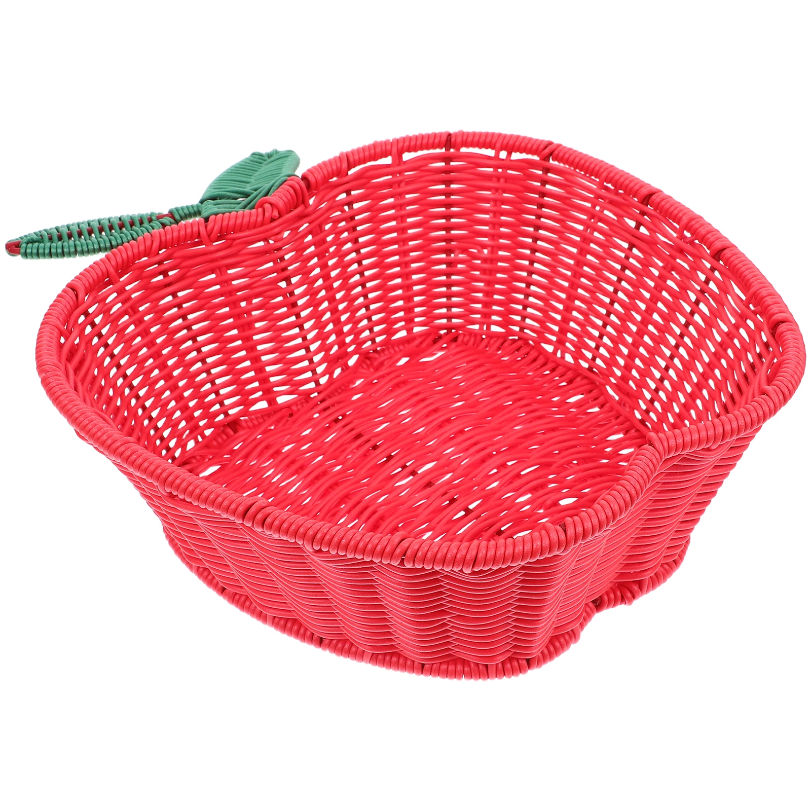 

Small Woven Basket Fruit Storage Organizer Snack Plate Apple Design Practical Food Storage Basket Food Holder