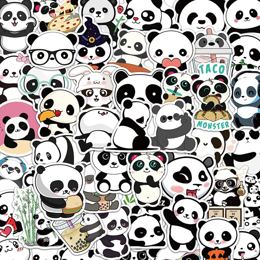 50/100PCS Panda Cartoon Aufkleber Kreative Aufkleber Dekorative Gepäck Telefon Fällen Schreibwaren Geschenke