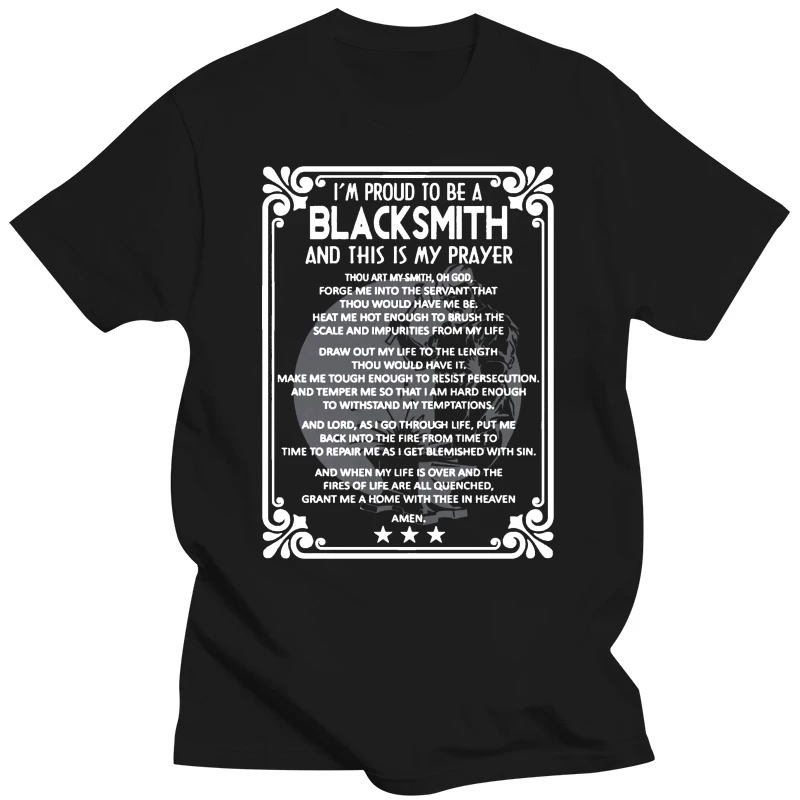 blacksmith pray er and this is my prayer shirt mens 5050 t shirt Designing Short Sleeve S-3xl Formal Spring Autumn shirt