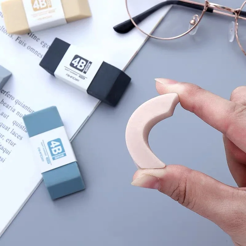 5pcs 4B Pencils Eraser Student Office School Stationery Writing Art Drawing Rubber Wrong Questions Correction Eraser