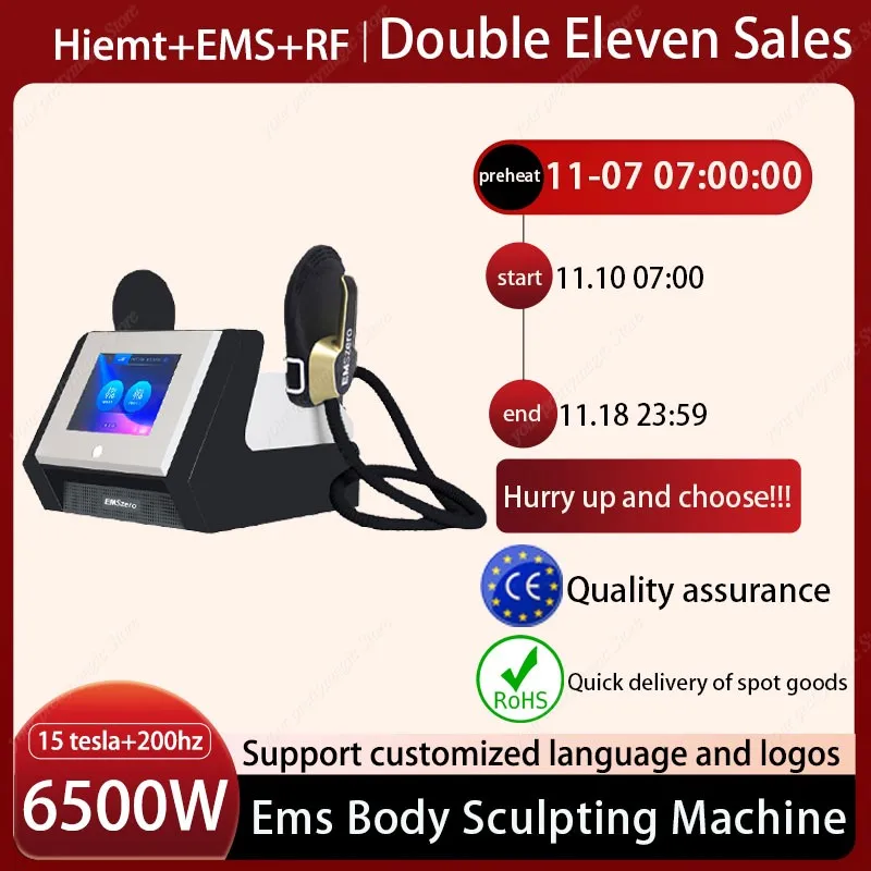 EMSzero Slimming EMS Hiemt Nova Sculpting Therapy 6500W 15 Tesla Body Contouring  Fat Removal Muscle Stimulation Equipment