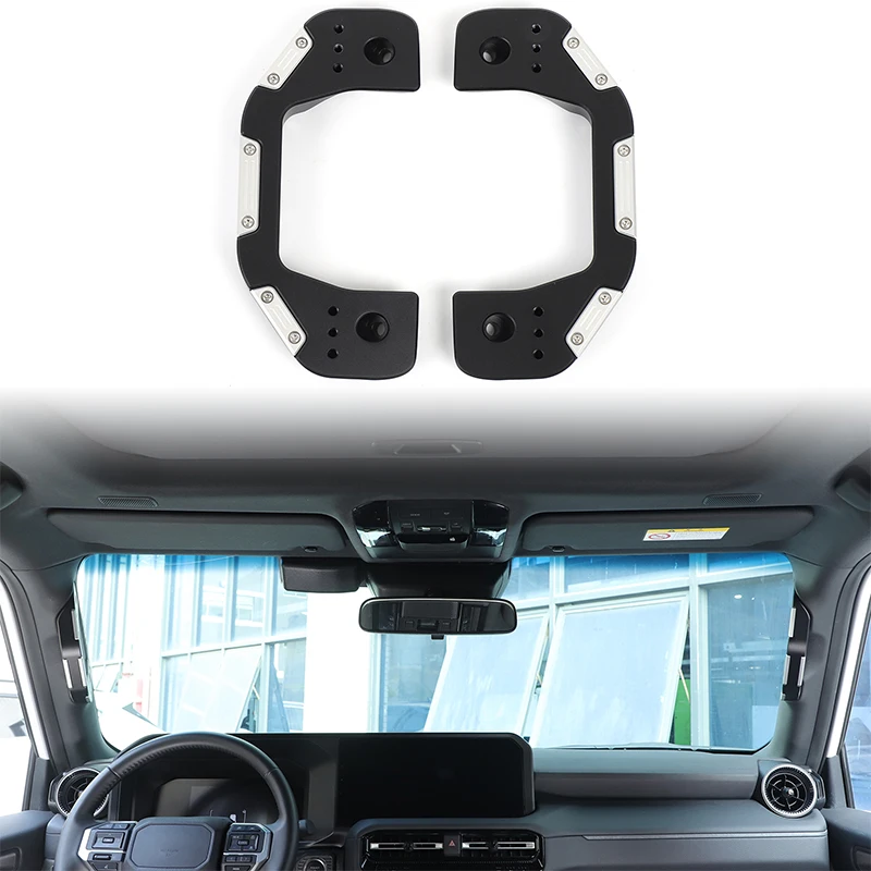 

For Toyota Prado 2024+ car Replacement Parts Automotive A-pillar Handle/Mobile Phone Stand Aluminum Alloy Black+Silver