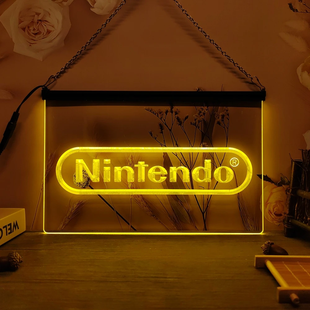 Bar Pub Club Nintendo Game LED Neon Sign-3D Carving Wall Art for Home,Room,Bedroom,Office,Farmhouse Decor