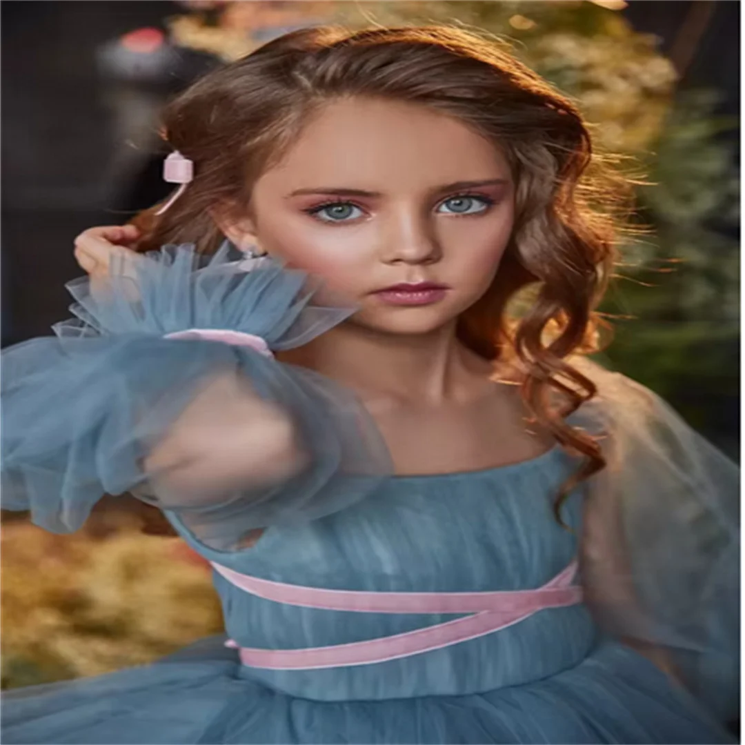 Communiejurken Prachtige bloemenmeisjesjurk Avondjurken Ruches Fotoshoot Kleine kinderen Verjaardagscadeau Feestjurken Eerste