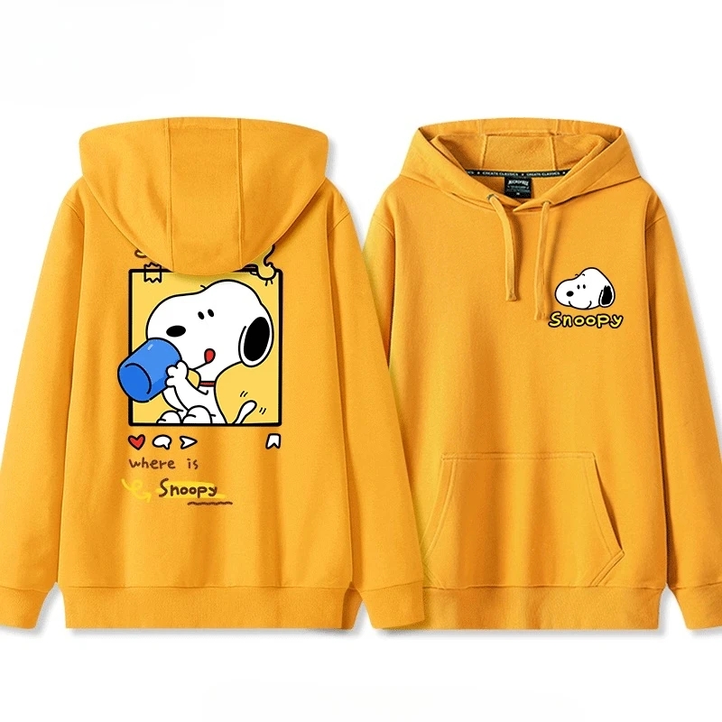 Nouveau automne lâche Snoopy pull à capuche Couple Ins cadre Charlie haut hommes et femmes mignon imprimé polyvalent haut veste à la mode