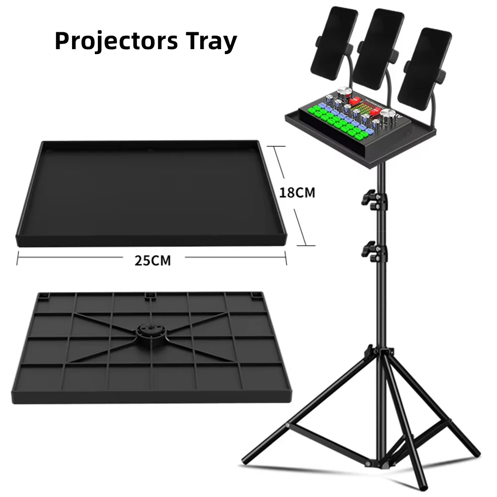 Miwayer-bandeja para proyector, soporte para trípode, tarjeta de sonido, soporte de plataforma, plástico negro, adaptador de tornillo de 1/4 pulgadas