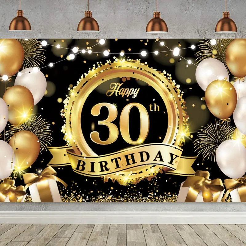 Happy Birthday Background 18 21 30 40 50 60 Birthday Party Decoration Birthday Banner Hanging Flag 30th Birthday Backdrop Decor