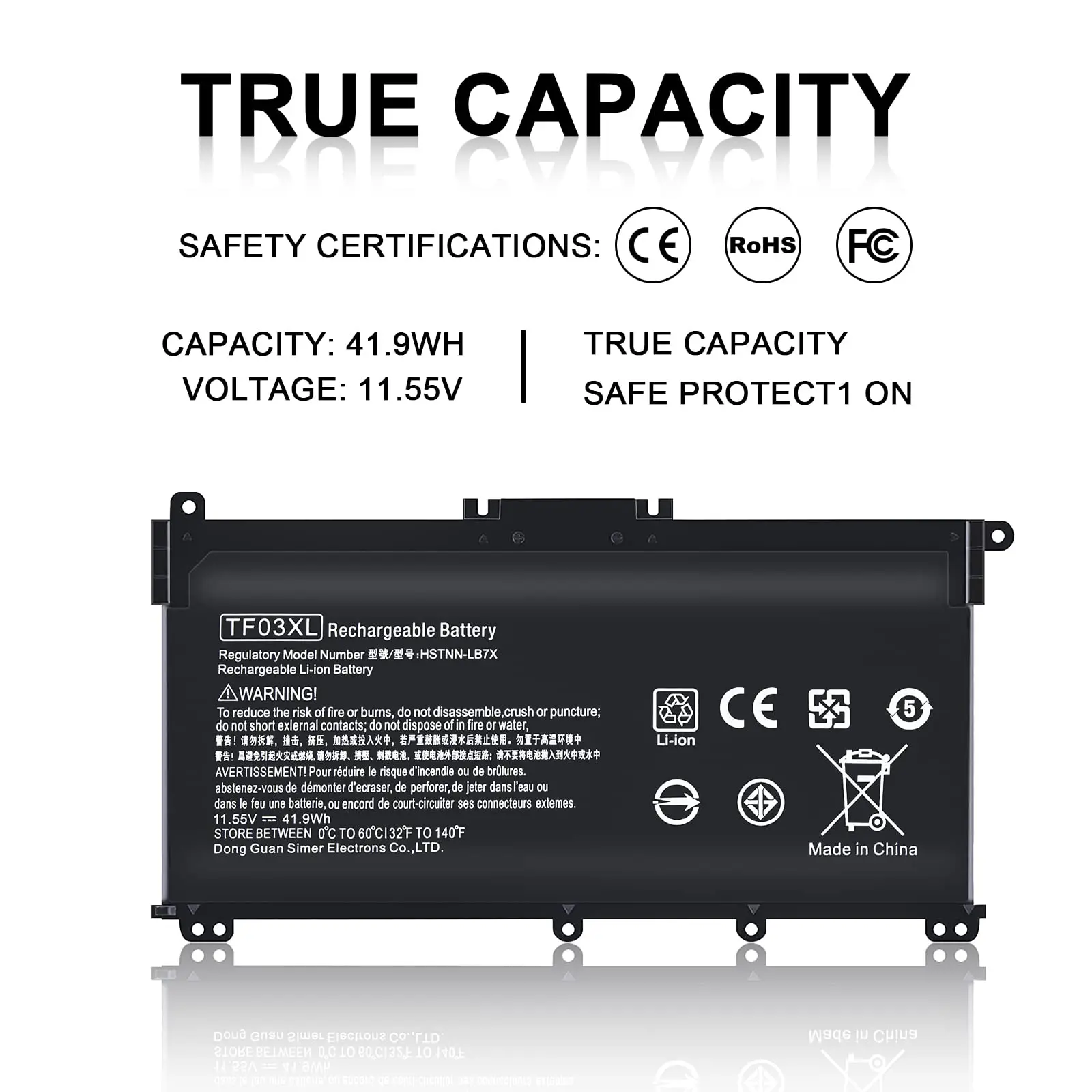 920070-855 TF03XL Battery for HP Pavilion X360 14m-cd0001dx 14m-cd0003dx 15-cc0xx 15-cc1xx 15-cc023cl 15-cc563st 15-cd040wm