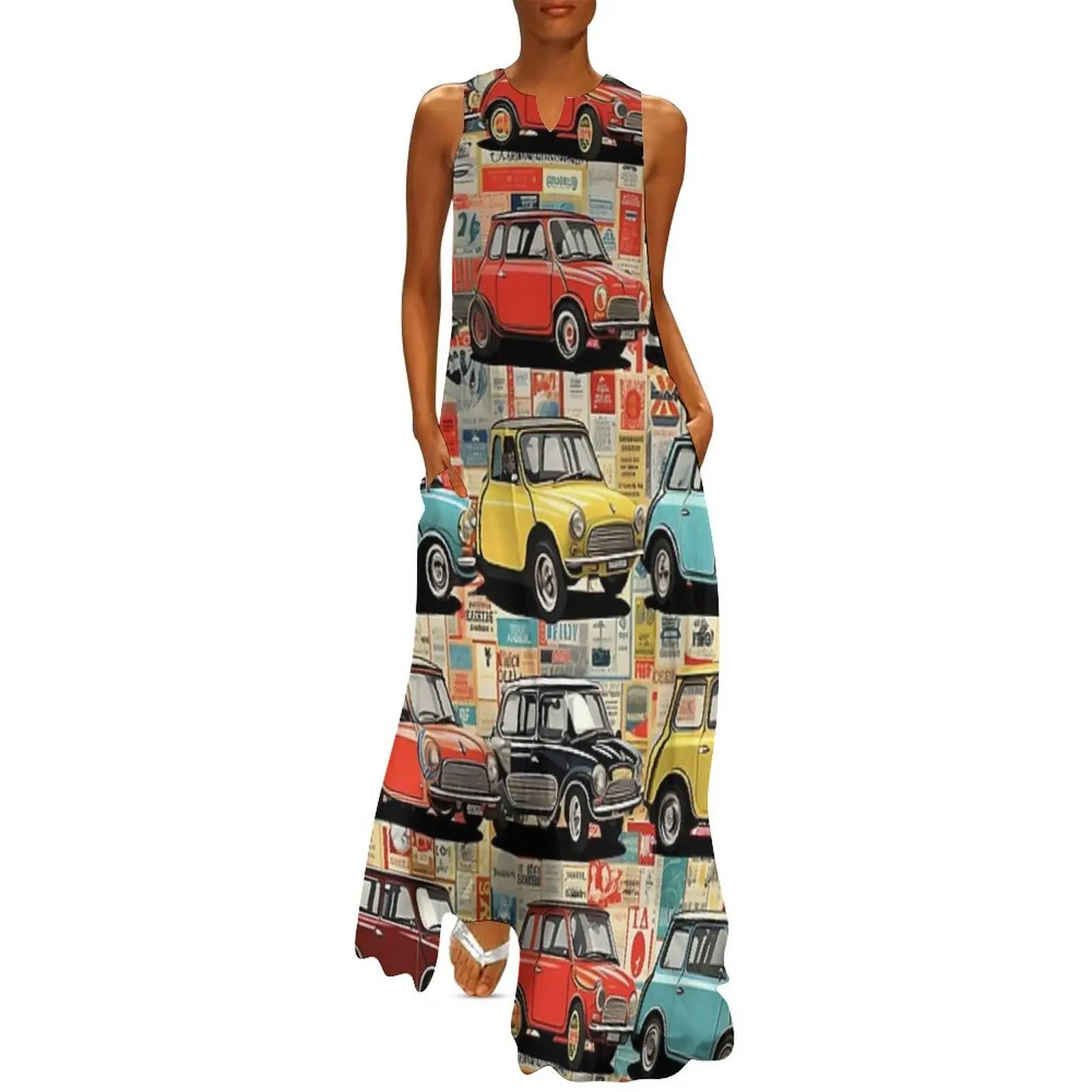 

Vintage Charm Classic Cars Long Dress summer dress women 2025 bandage dress summer clothes