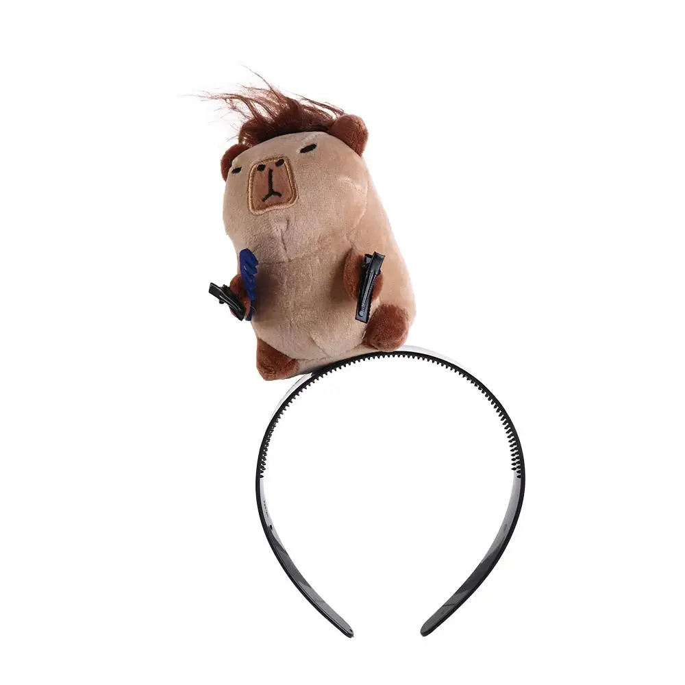 Creative Plush Capybara Headband Ugly Doll Hairbands Funny Hair Hoop Korean Style Headpiece Cartoon Hair Hoop Girls/Female