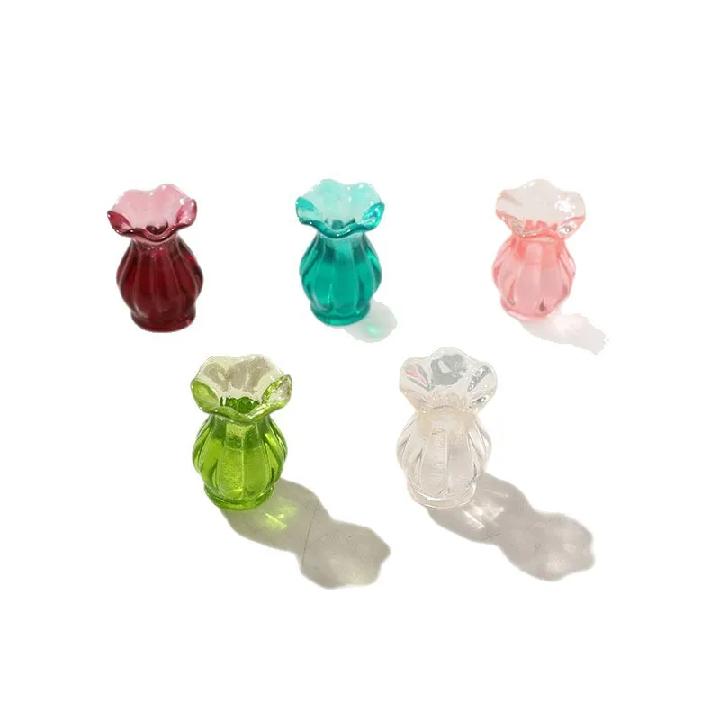 50PCS Korean Style Mini Three Dimensional Resin Color Vase Decoration Patch DIY Earrings Earrings Keychain Accessories Materials