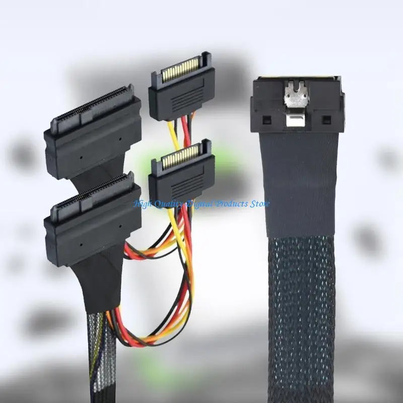 

U2JE Fast Speed NVME PCIe SSDs Cable SFF 8654 8I to 2x SFF 8639 Adapter 24Gbps