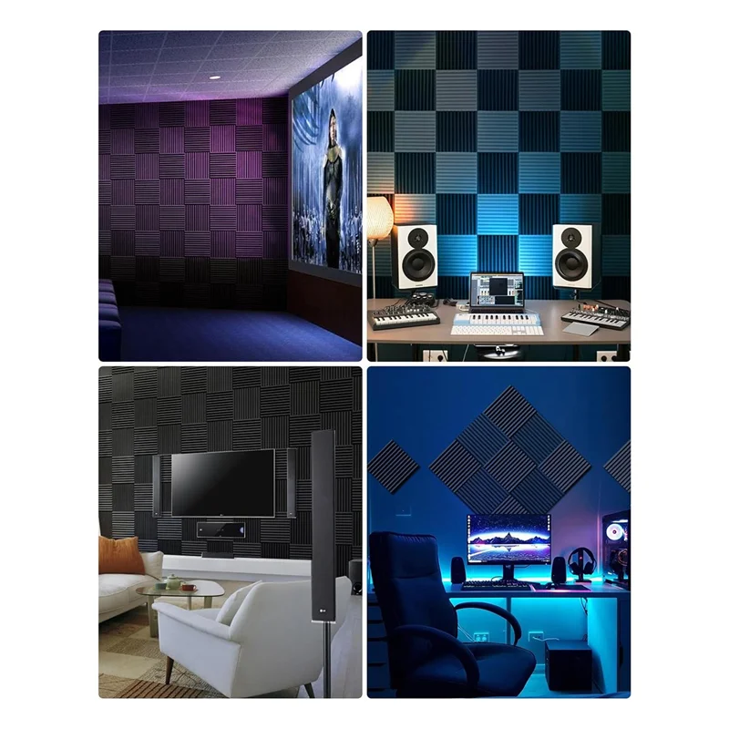 

CGDS-24 Pack Acoustic Foam, 1 Inch X 12 Inch X 12 Inch Self-Adhesive Soundproof Wall Panels, For Walls,Home,Studio Durable