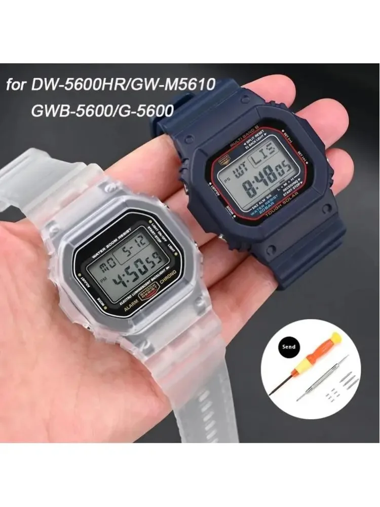 Gehäuse + Armband für Casio G-SHOCK DW-5600 GW-M5610 G-5000 GWB-5600. Ersetzen Sie das Armband aus mattem Harz und Gummi, Lünette, Uhrenzubehör