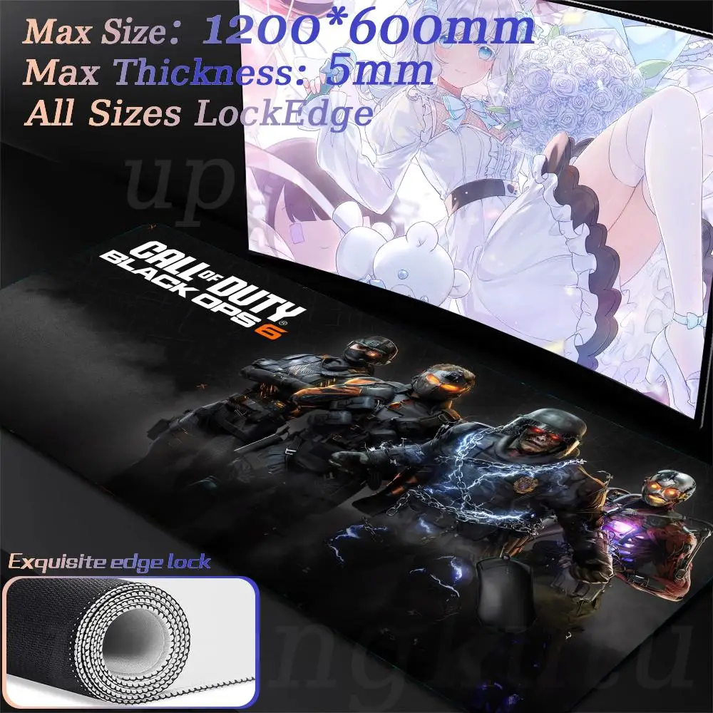 

Desk accessories Gaming Black_Ops6 Mouse Purple art 900x400 XXL Pad Non-Slip C_call_of_Dutys Rubber Edge locking Anime Mousemat