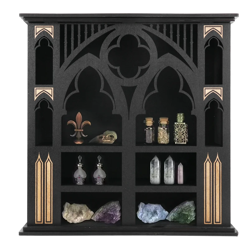 Arch Storage Rack Wooden Wall Rack Crystal Display Storage Rack Hanging Floating Rack