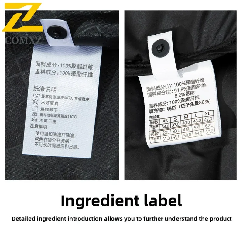 COMXZ Men Down Jacket Solid Color Lightweight Warm Outdoor Adventure Skiing Puffer Jacket Mountain-Climbing Hooded Winter Jacket