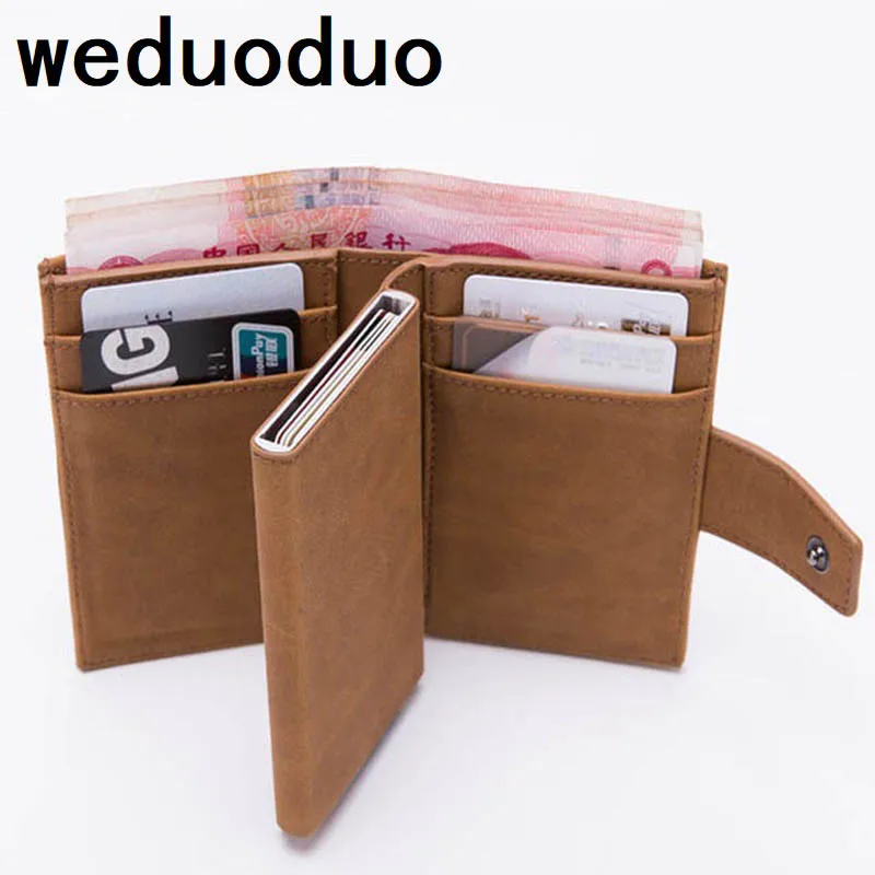 

2019 New Style RFID Card Holder Minimalist Men Wallet Metal card id holders Aluminium Blocking Credit Card holder