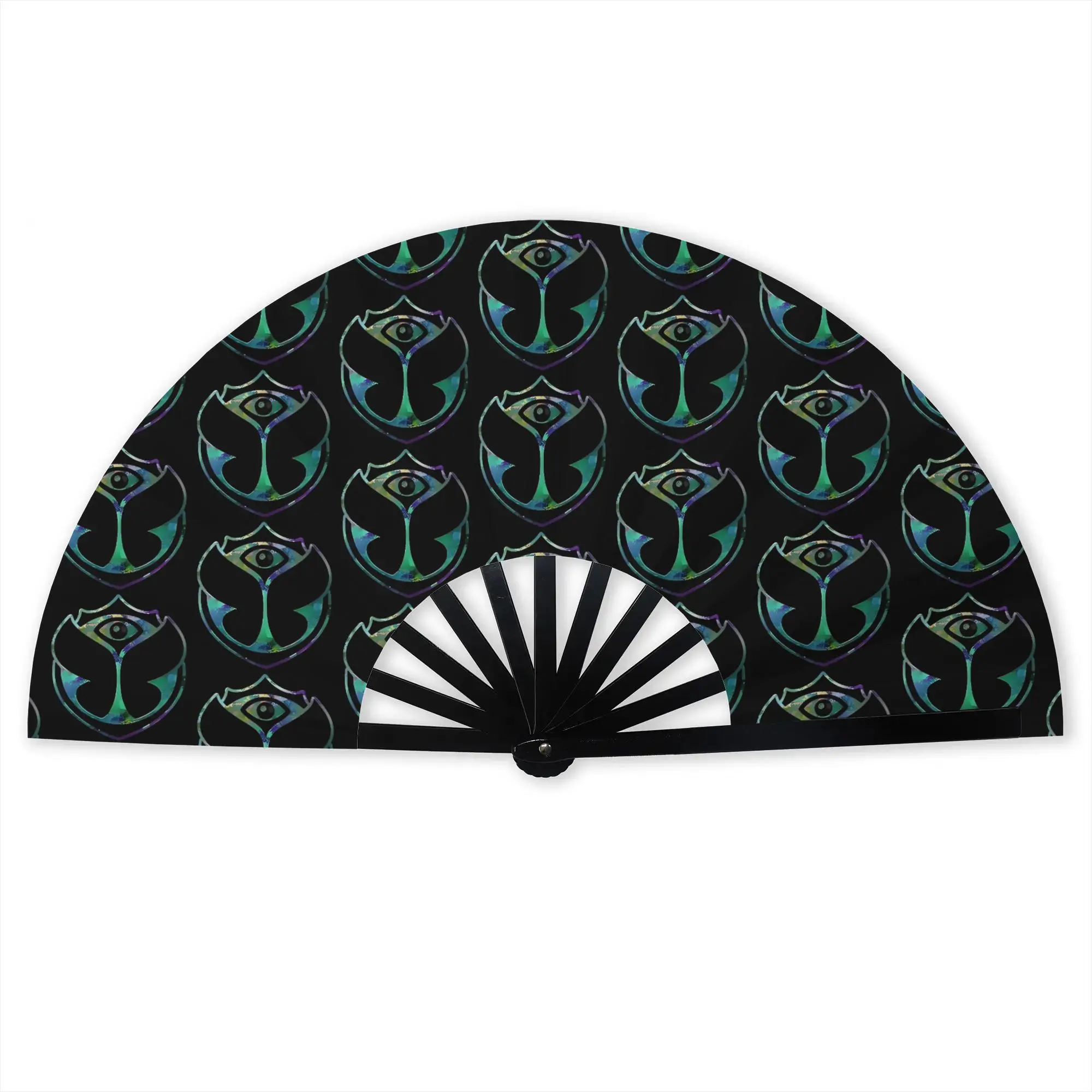Vintage T-Tomorrowland Portable Pocket Fan Camping  Folding Fan Chinese Dance Cooling Handheld Fans