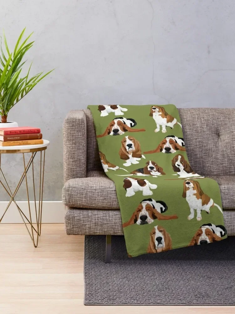 Basset Hound Throw Blanket Retros Single Blankets