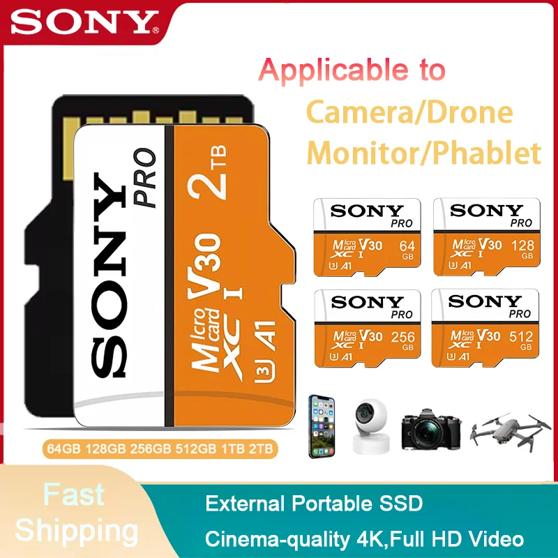 

Карта памяти SONY High Speed Mini SD 2 ТБ, 128 ГБ, 512 ГБ, 256 ГБ, 1 ТБ, Class 10 V30, Micro TF SD для Nintendo Switch