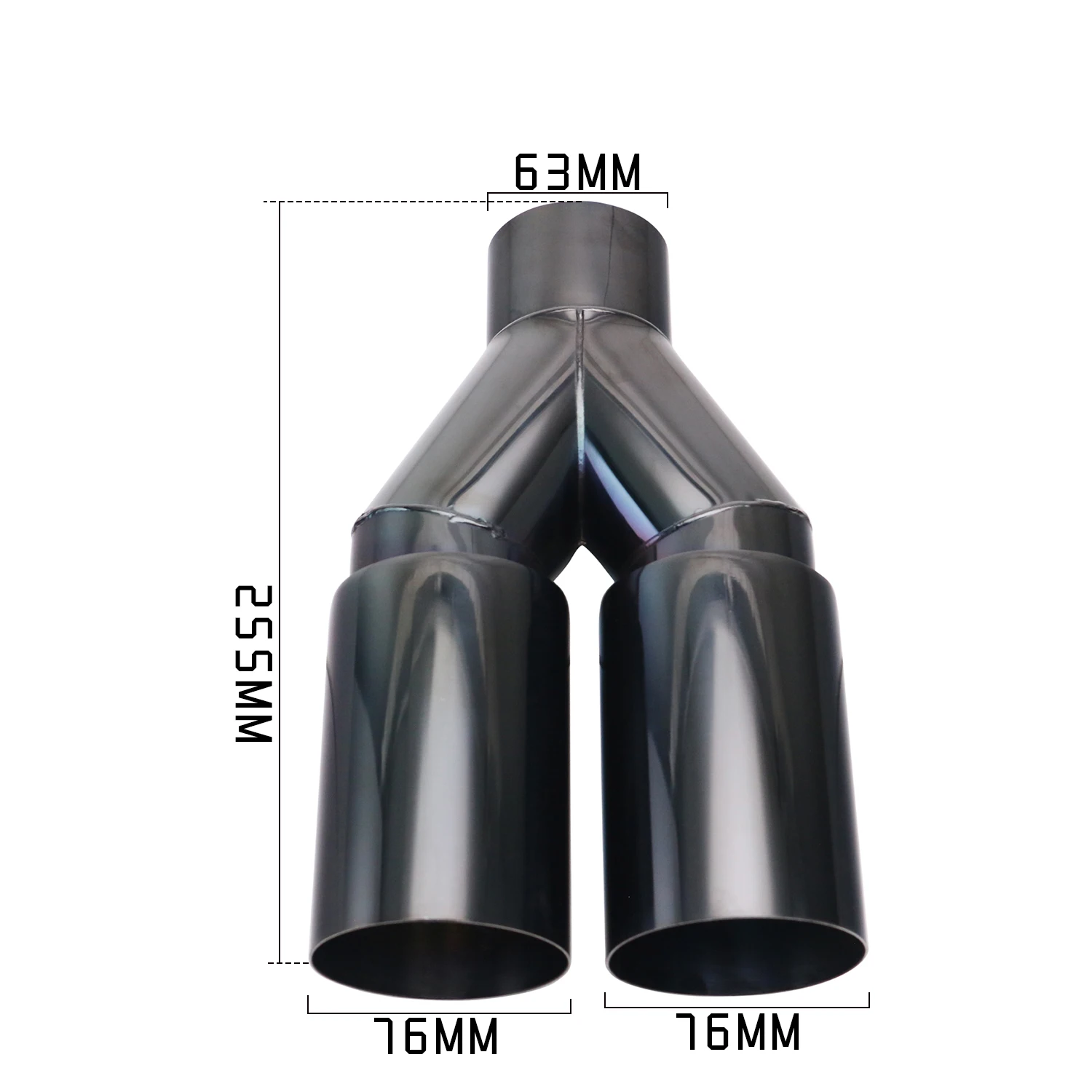 

Stainless Steel Double Cylinder Exhaust Pipe 63mm Inlet 76mm Outlet Muffler Tailpipe For Car Universal Exhaust System