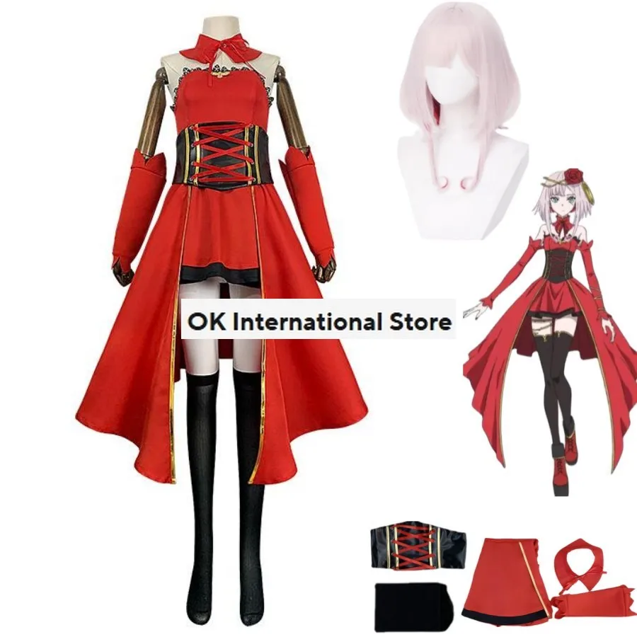 

Anime Takt Op.Destiny Unmei Cosplay Costume Cosette Wig Camisole Evening Dress Princess Skirt Woman Sexy Halloween Party Suit